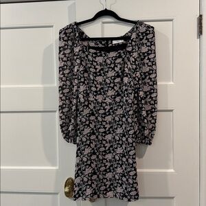 Mango Printed Dress With Shoulder Pads NEW